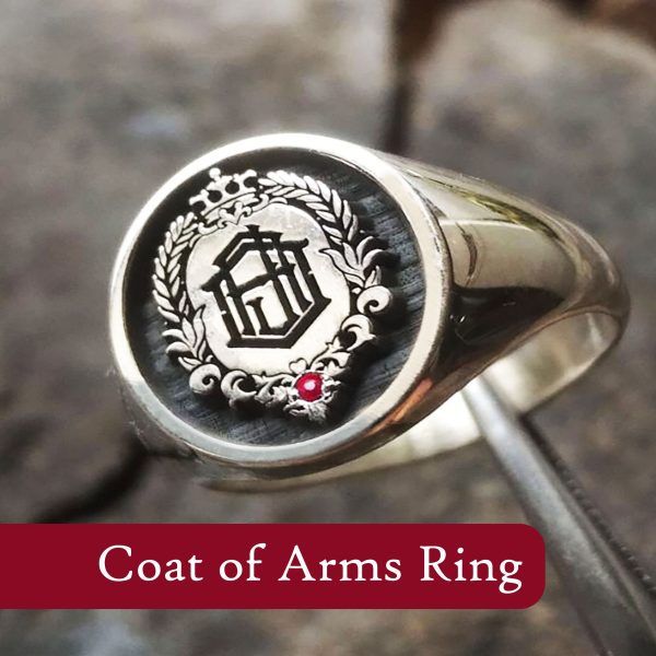 Handmade Family Crest Ring: Custom Coat of Arms