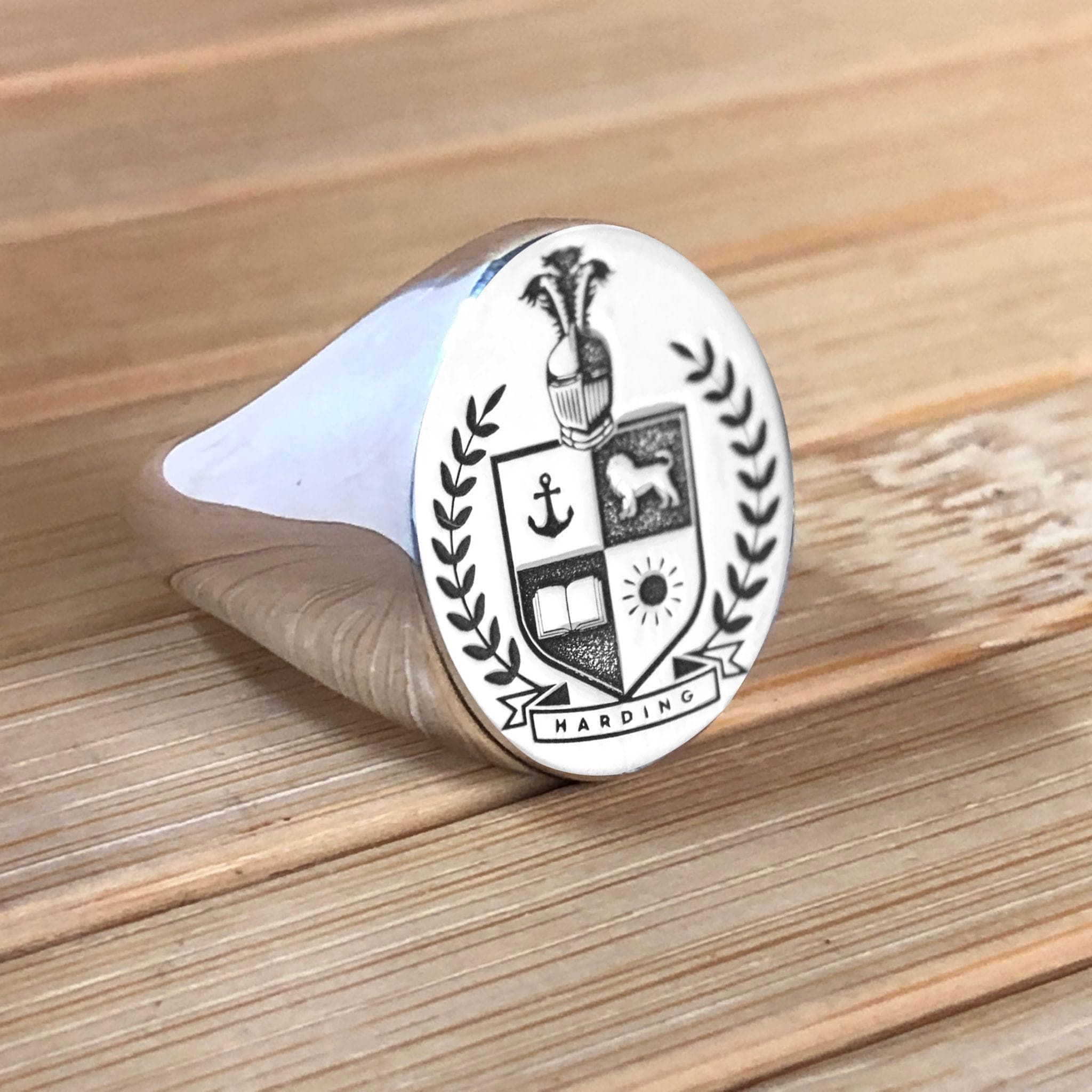 Custom Coat of Arms Signet Ring: Silver or Gold Family Crest