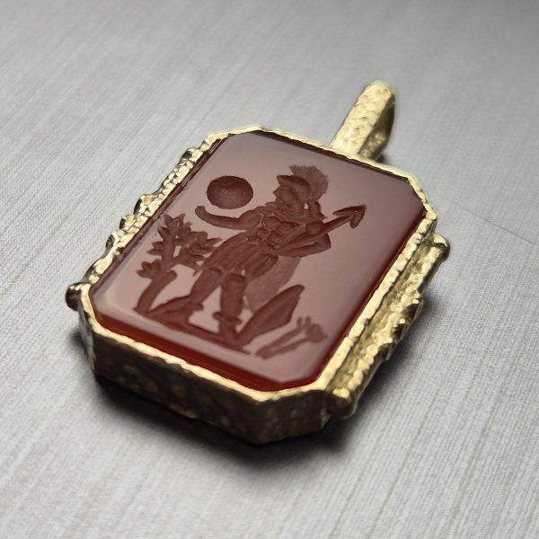 Personal Carved Gemstone Pendant Necklace, Vintage Style, Victorian Jewellery